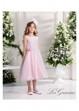 Les Gamins розовое нарядное платье для девочки 504402B